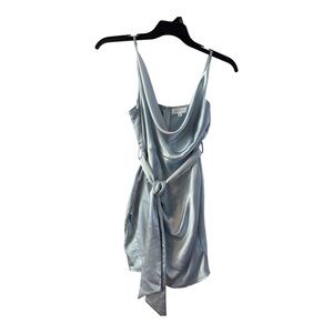 MABLE Light Blue Satin Mini Dress-Size Medium